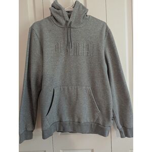 PUMA Gray Embossed Hoodie Sweatshirt Men's Medium